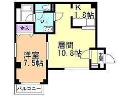 グランドール19 1LDKの間取図画像
