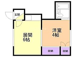 マイルーム11 1DKの間取図画像