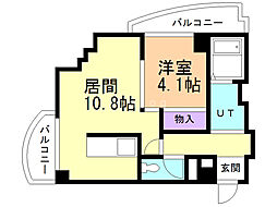 プレサント平和通2 1LDKの間取図画像
