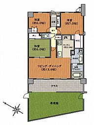 エクセレントプレイスドリームマークス 102 3LDKの間取り