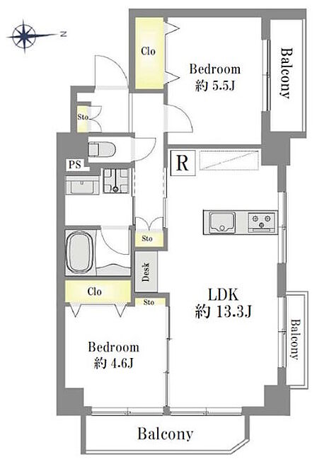2LDK 間取り