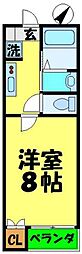 京成千原線 大森台駅 徒歩8分の賃貸アパート 2階1Kの間取り