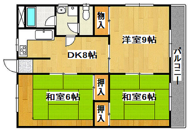 マディーヤシロ 201｜兵庫県加東市社(賃貸マンション3DK・2階・63.00㎡)の写真 その2