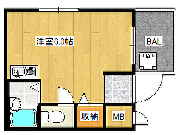 シティライフ稗原 102｜兵庫県神戸市灘区稗原町2丁目(賃貸マンション1R・1階・18.67㎡)の写真 その2