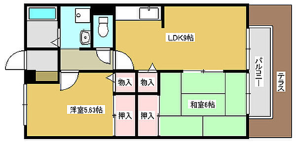 サンガーデン B206｜兵庫県小野市神明町(賃貸アパート2LDK・2階・51.37㎡)の写真 その2