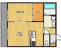 ウエスト魚住II 205 ｜ 兵庫県明石市魚住町錦が丘4丁目（賃貸アパート1LDK・2階・44.92㎡） その2