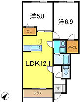 ルマージュ神戸5番舘 102 ｜ 兵庫県神戸市西区白水1丁目（賃貸アパート2LDK・1階・53.44㎡） その2