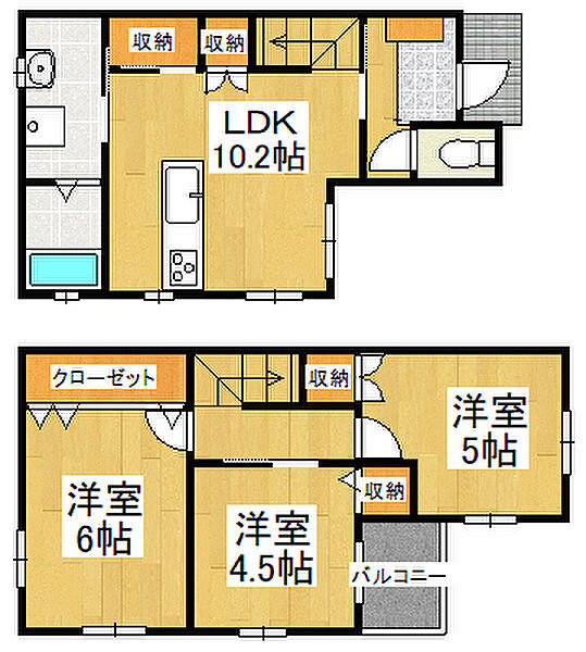 兵庫県明石市魚住町西岡(賃貸一戸建3LDK・2階・69.56㎡)の写真 その2