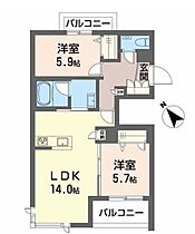 兵庫県神戸市垂水区高丸1丁目（賃貸マンション2LDK・3階・60.94㎡） その2