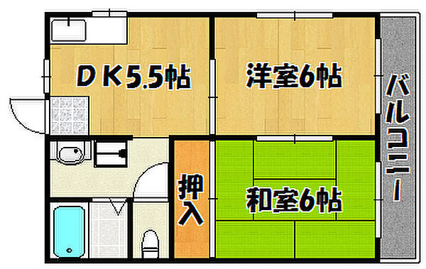 兵庫県明石市松江(賃貸マンション2DK・1階・40.00㎡)の写真 その2