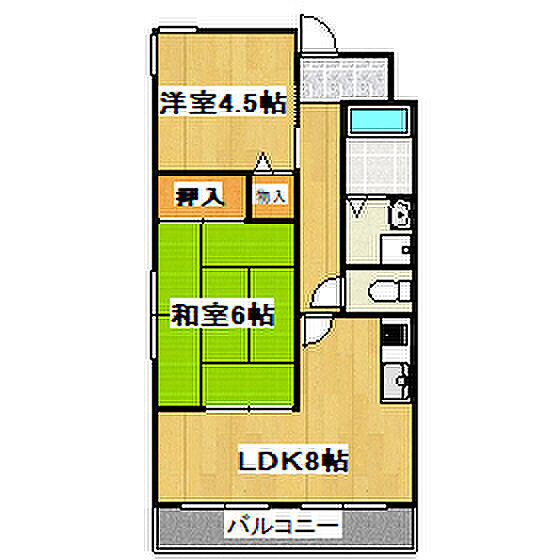 兵庫県明石市魚住町住吉1丁目(賃貸マンション2LDK・3階・49.00㎡)の写真 その2