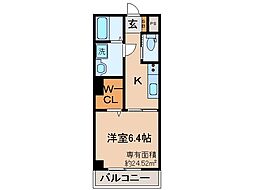 ティージーレジデンス 1Kの間取図画像