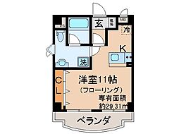 シャルト椥辻 ワンルームの間取図画像