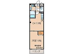 カーサフォルビート 1DKの間取図画像