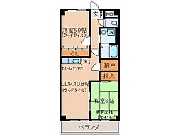 ビラ・クレール 2LDKの間取図画像
