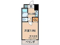 米市館 1Kの間取図画像