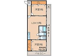 パルフェマンション 2LDKの間取図画像