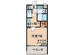 メゾンミント 1Kの間取図画像