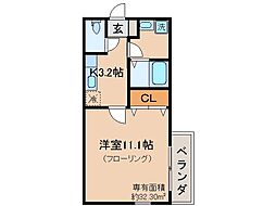 マーベラス椥辻 1Kの間取図画像