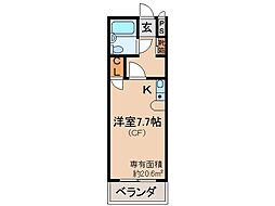 ジョイフルフォーチュン ワンルームの間取図画像