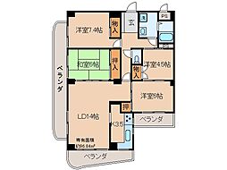 インペリアルパレスリバーサイド 4LDKの間取図画像
