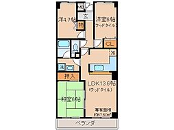 ディック・ベル 3LDKの間取図画像