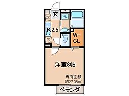 フリアンディーズコミューン 1Kの間取図画像