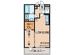 アイル京都宇治西 1LDKの間取図画像