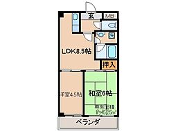 ウェルネス桃山 2LDKの間取図画像