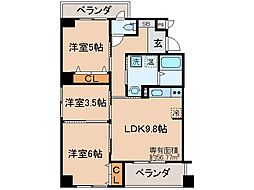 ラティス東野 3LDKの間取図画像