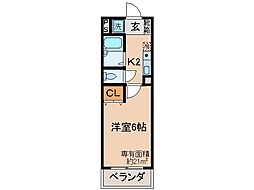 ルイシャトレ21 1Kの間取図画像
