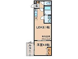 Casa Wood 丹波橋 1LDKの間取図画像