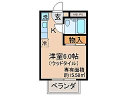 セリバテール若宮 ワンルームの間取図画像