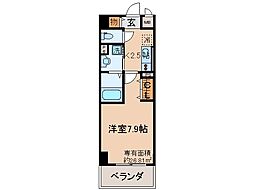 バンブーサン 1Kの間取図画像