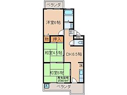 コーポラス辻 3DKの間取図画像
