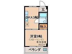 シャトレ森田 1DKの間取図画像