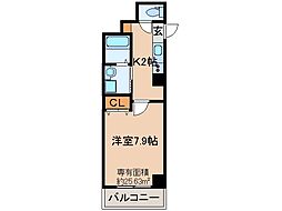 サクシード伏見京橋 1Kの間取図画像