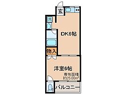 寺田コーポ 1DKの間取図画像
