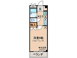 京阪本線 丹波橋駅 徒歩2分の賃貸マンション 1階1Kの間取り