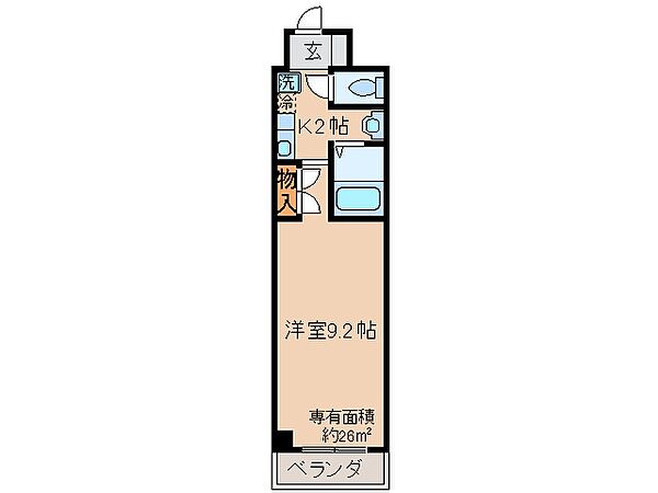 京都府京都市伏見区下中町(賃貸マンション1K・2階・26.00㎡)の写真 その2