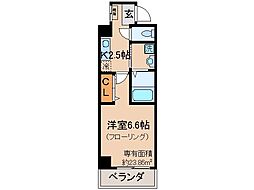 京都地下鉄東西線 石田駅 徒歩5分の賃貸マンション 5階1Kの間取り