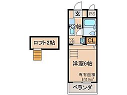 近鉄京都線 大久保駅 徒歩8分の賃貸マンション 3階1Kの間取り