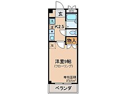 京阪本線 丹波橋駅 徒歩2分の賃貸マンション 1階1Kの間取り