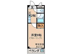 京阪宇治線 桃山南口駅 徒歩2分の賃貸マンション 2階1Kの間取り