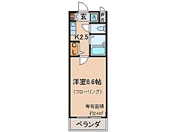 京都地下鉄東西線 東野駅 徒歩15分の賃貸マンション 3階1Kの間取り