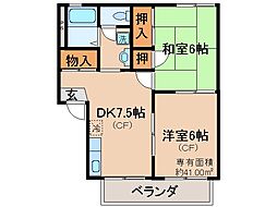 近鉄京都線 伏見駅 徒歩3分の賃貸アパート 2階2DKの間取り