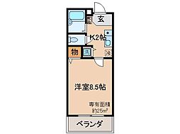 近鉄京都線 伏見駅 徒歩5分の賃貸マンション 3階1Kの間取り