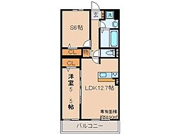 京阪宇治線 木幡駅 徒歩2分の賃貸マンション 2階1SLDKの間取り