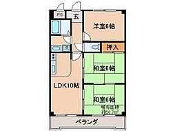 京阪宇治線 黄檗駅 徒歩4分の賃貸マンション 5階3LDKの間取り