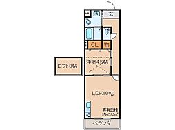 近鉄京都線 伊勢田駅 徒歩15分の賃貸アパート 2階1LDKの間取り